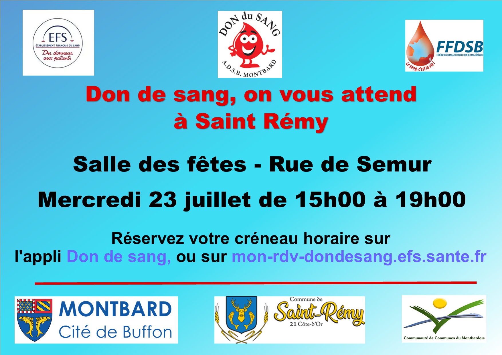 Collecte de sang du 23 juillet 2025