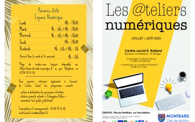 Ateliers espace numérique – saison estivale