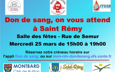 Collecte de sang du 25 mars 2026