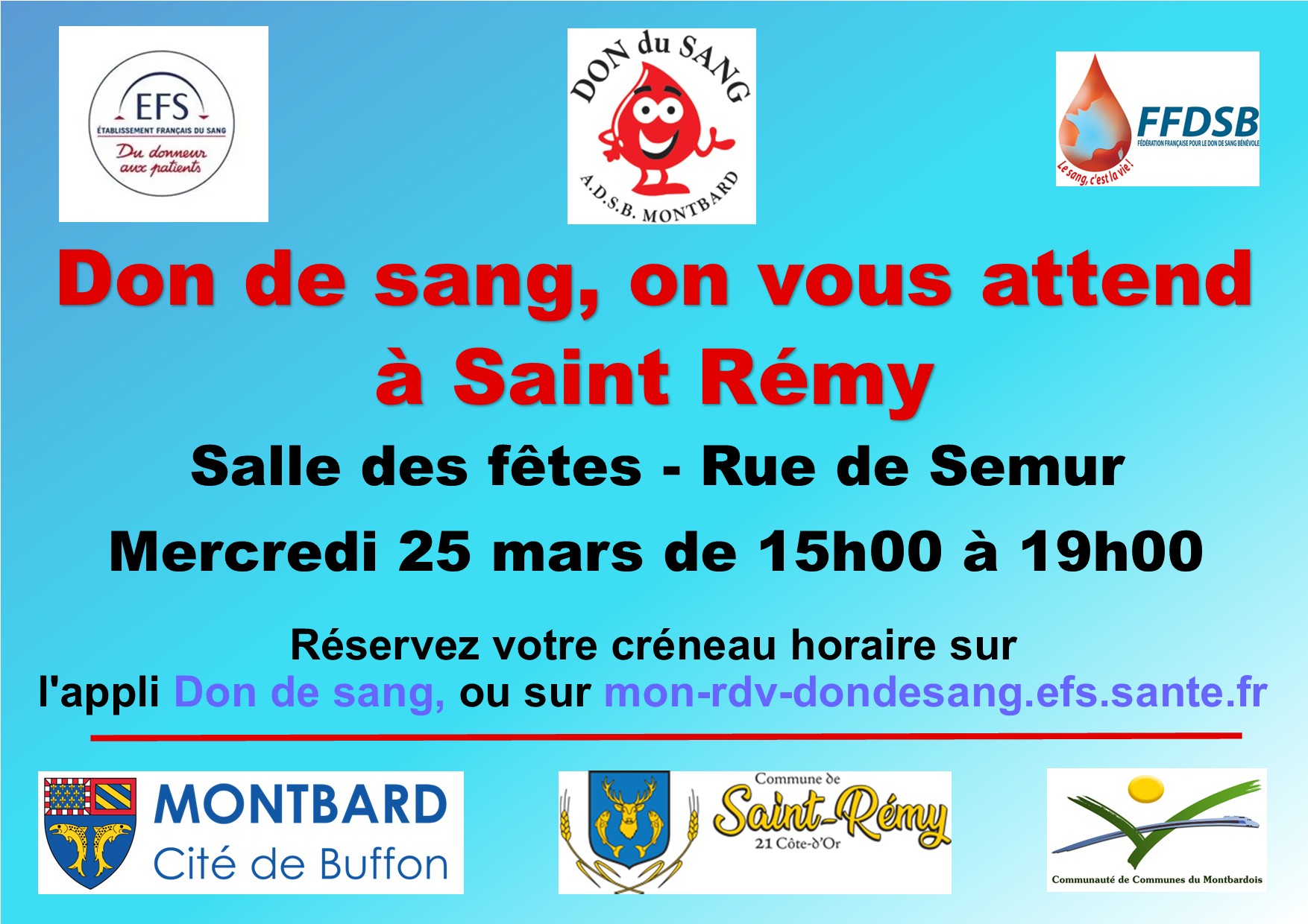Collecte de sang du 25 mars 2026