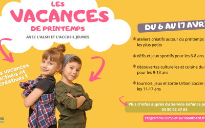 Vacances de printemps : programme des activités